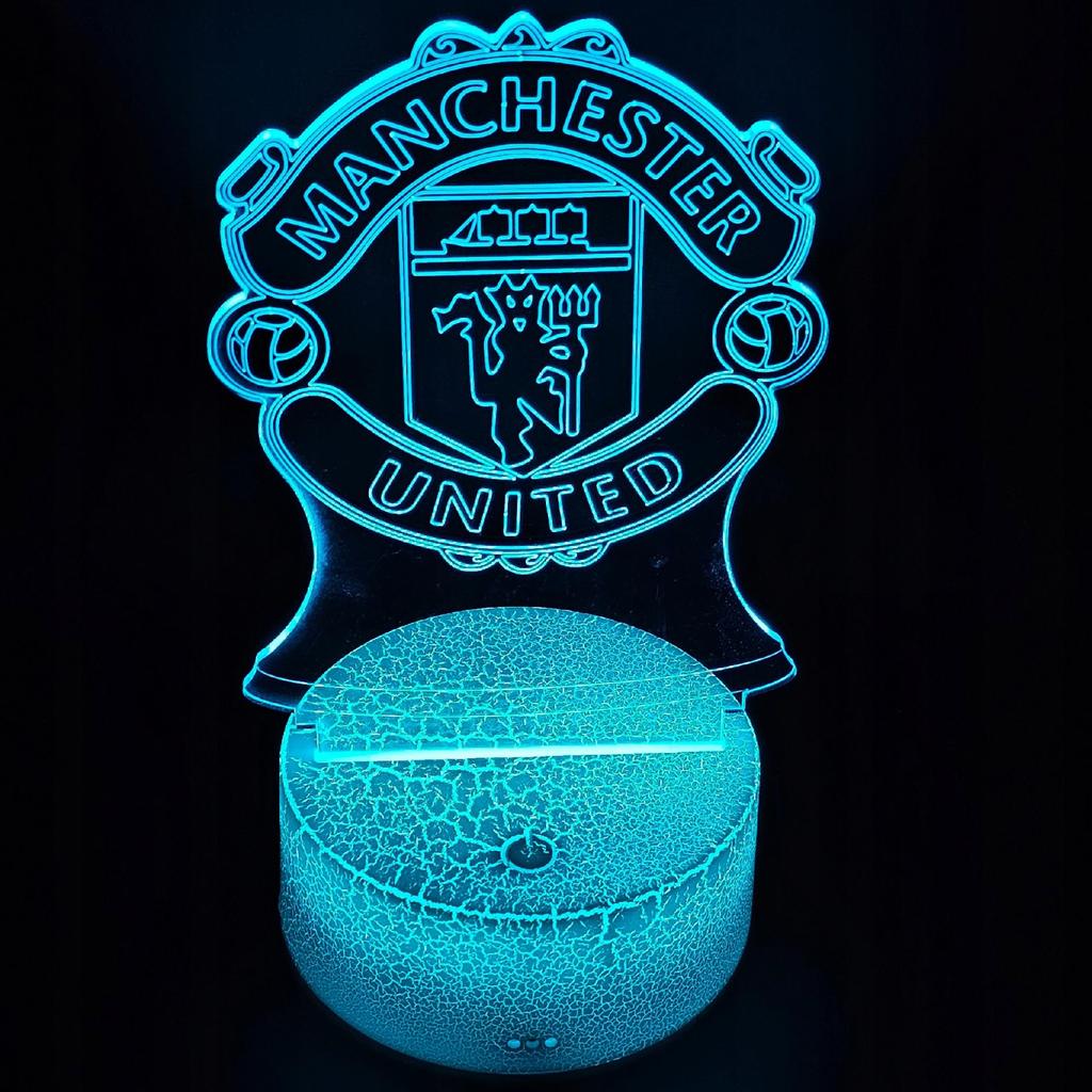 Manchester United Coat Of Arms Children's Night Light 16 Led 3D + Remote Control
