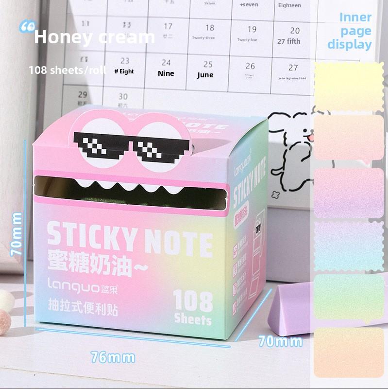 Dopamine Sticky Notes, Transparent Pearlescent Pull-Out Memo Notes, Mini Notepad, Colored Sticky Notes for Notes and Remarks