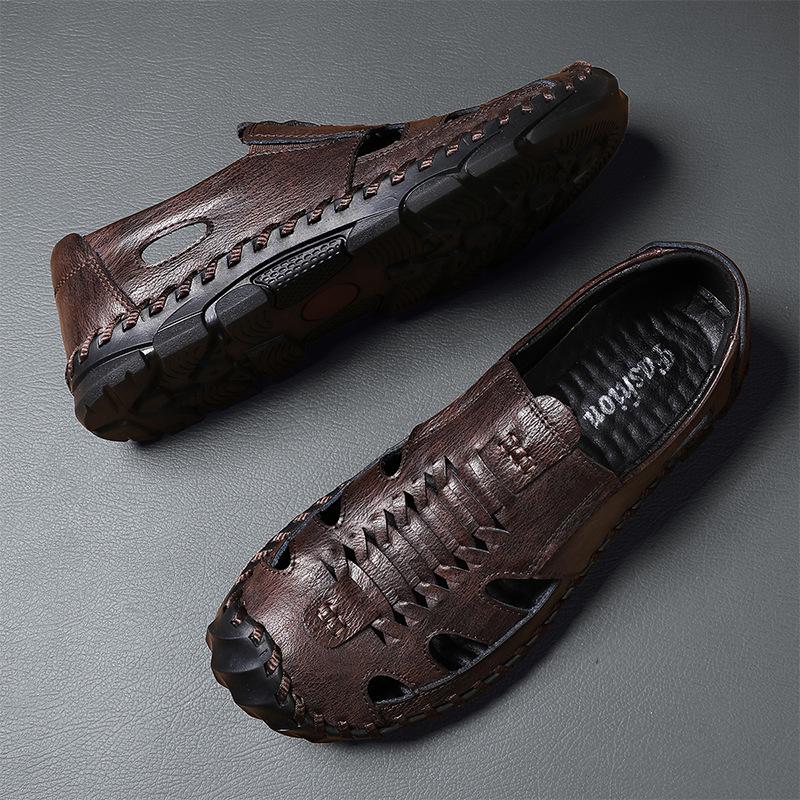 Men's Outdoor Non-Slip Sandals, Large Size 47-48, Wide Toe Cap, Wear-Resistant Casual Beach Shoes for Summer