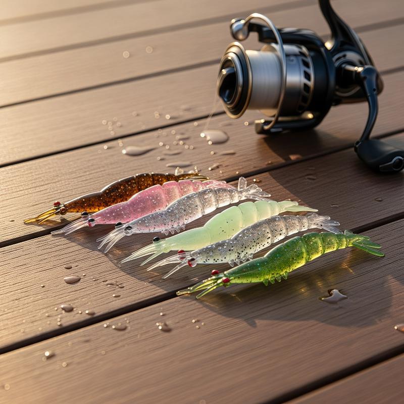 20Pcs Multi-Jointed Shrimp Bait Mini Soft Shrimp Fishing Lure 45/60Mm Artificial Baits Bass Silicone Fishing Tackle