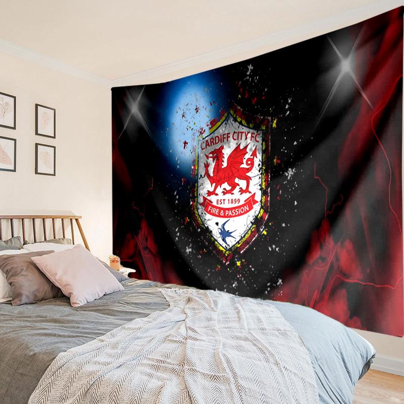 Football Club Cardiff Tapestry, Unique Design Tapestry, Wall Decor for Bedroom,Livingroom, Playroom,Heartwarming Fan Holiday Gifts
