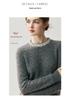 Elegant Women's Cashmere Sweater: Autumn/Winter Style, Round Neck with Rhinestones, Cable Knit Pullover.
