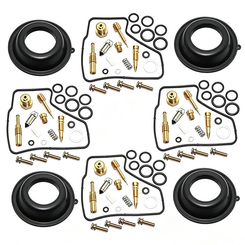 Fits For Honda VF500F Interceptor VF500 1984-1986 Carburetor Rebuild Kit with Vacuum Diaphragms 4 Sets Carb Repair Parts