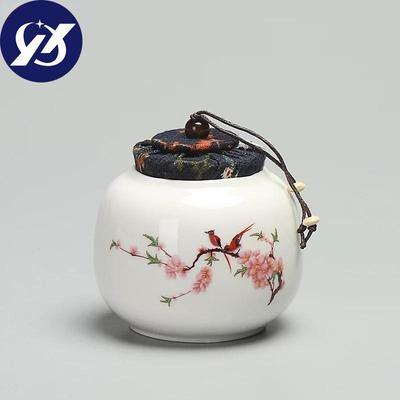 Ceramic Tea Caddy Canister Mini Portable Travel Sealed Can Kitchen Food Storage Tanks Porcelain Candy Jars