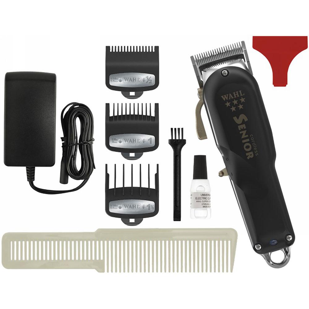 Wahl Senior Cordless Electric Hair Clipper 6500 RPM Silver et Black