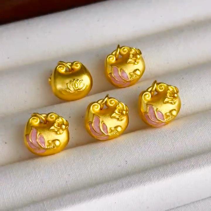 Goldene Glückskoi Lotus Anhänger Halskette - Chinesischer Nationaler Trend Stil