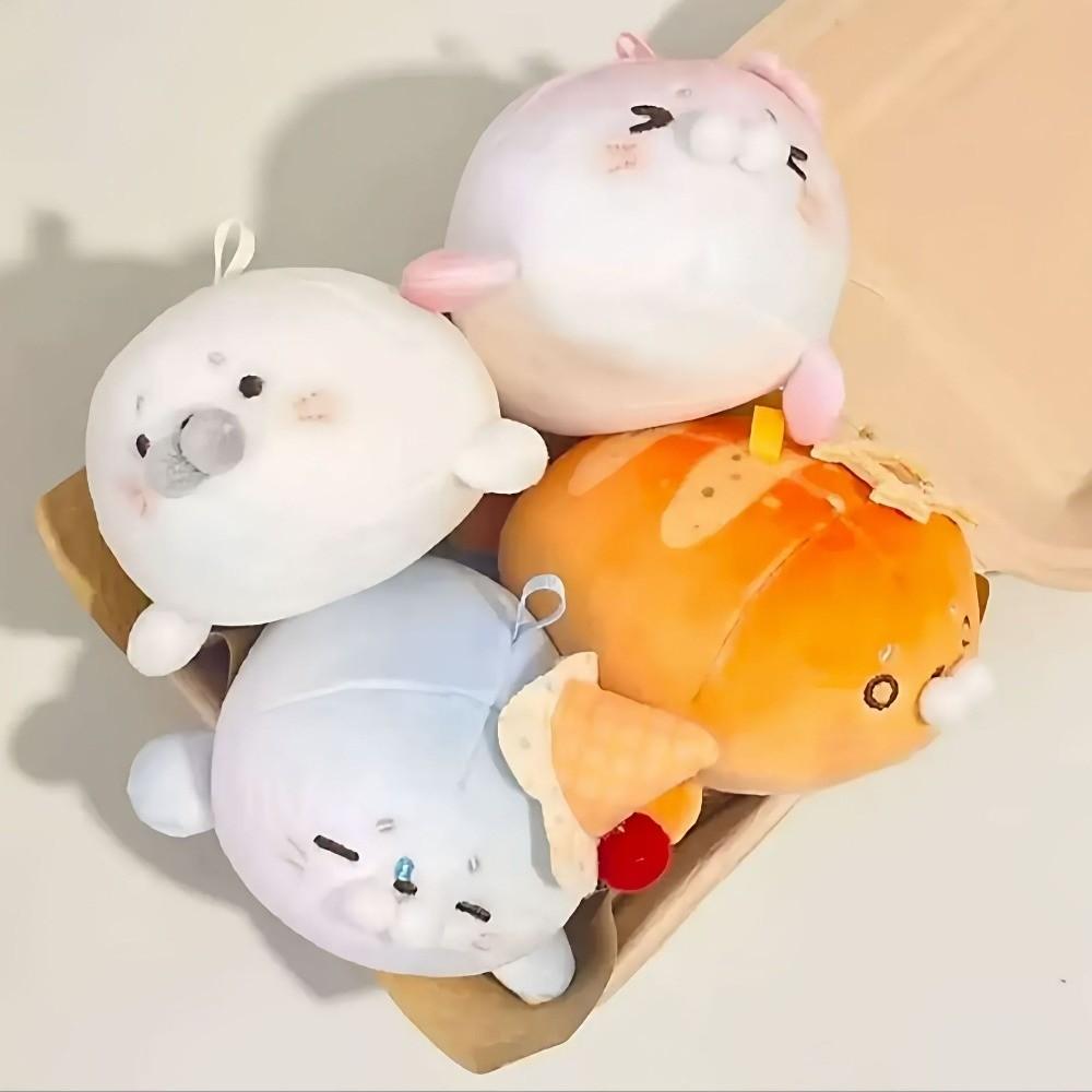 Ice Cream Sea Dog Pendant Sakura Toast Seal Keyring Soft Seal Keychain Hanging Decoration