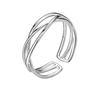PANJBJ 925 Sterling Silver Geometric Cross Ring for Women Girl Fashion Individuality Concise Jewelry Birthday Gift Dropshipping