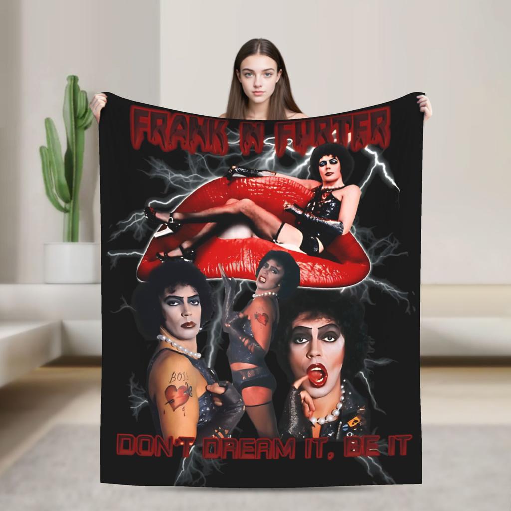 Frank N Furter Horror Movie Blanket The Rocky Horror Picture Show Flannel Warm Throw Blanket For Bedding Lounge Autumn/Winter