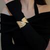 Leaf Cuff Bangles Gold Silver Exaggerated Bracelet Creative Wide Open Bangle  Women