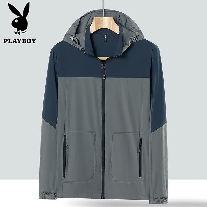 

PLAYBOY Men s Quick-Dry UV Protection Sun Jacket with Detachable Hood 4XL