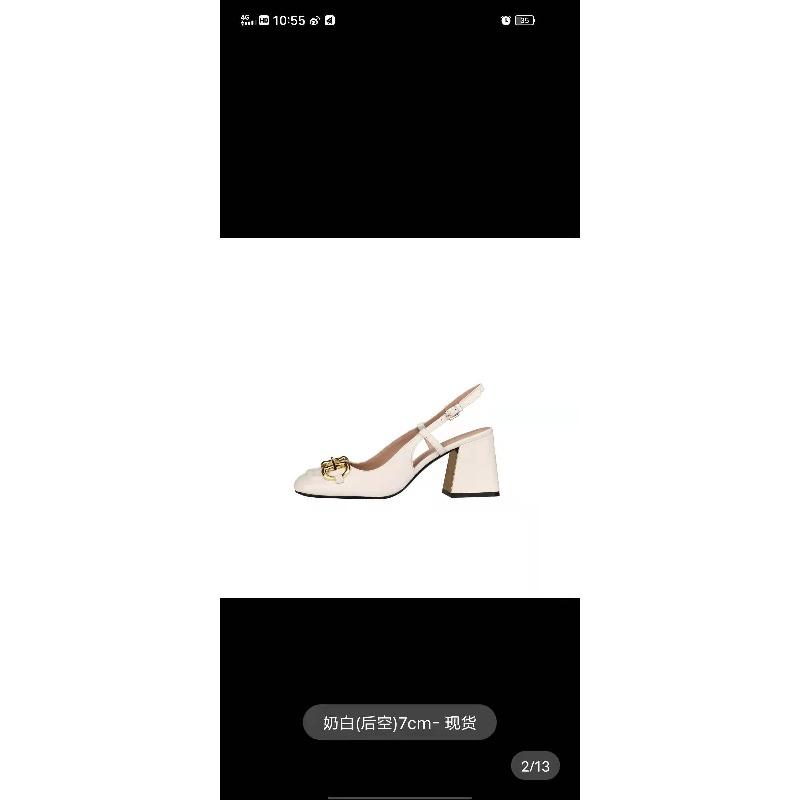 Baotou sandals women's new summer black thick heel high heels Mary Jane square head buckle single shoes