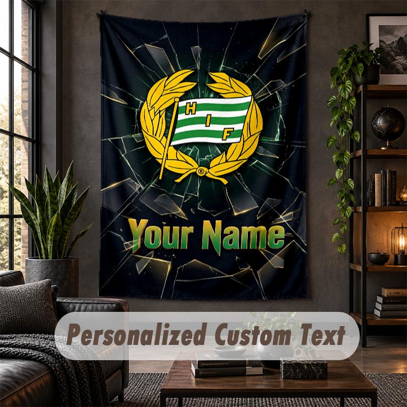 Arazzo da Parete Personalizzato, Testo Personalizzato Hammarby, Tessuto Morbido Arte da Parete Per Decorazione Interna