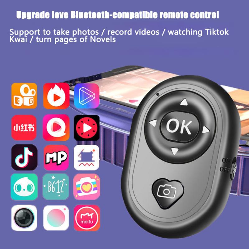 Mobile Phone Bluetooth-compatible Remote Control Selfie Photo Shutter Music Media Play Wireless