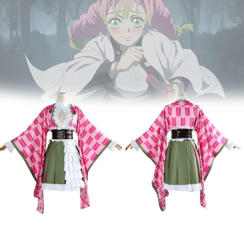 Kanroji Demon Slayer Mitsuri Cosplay Costume Japanese Style Kimono Outfit Gift