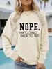 European and American Autumn/Winter Women's 'NOPE' Round Neck Pullover Sweatshirt