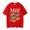 Man I Love Fish Funny Meme T-shirt Fashion Vintage Short Sleeve T-shirts Men's Women's Casual Loose Cotton T Shirt