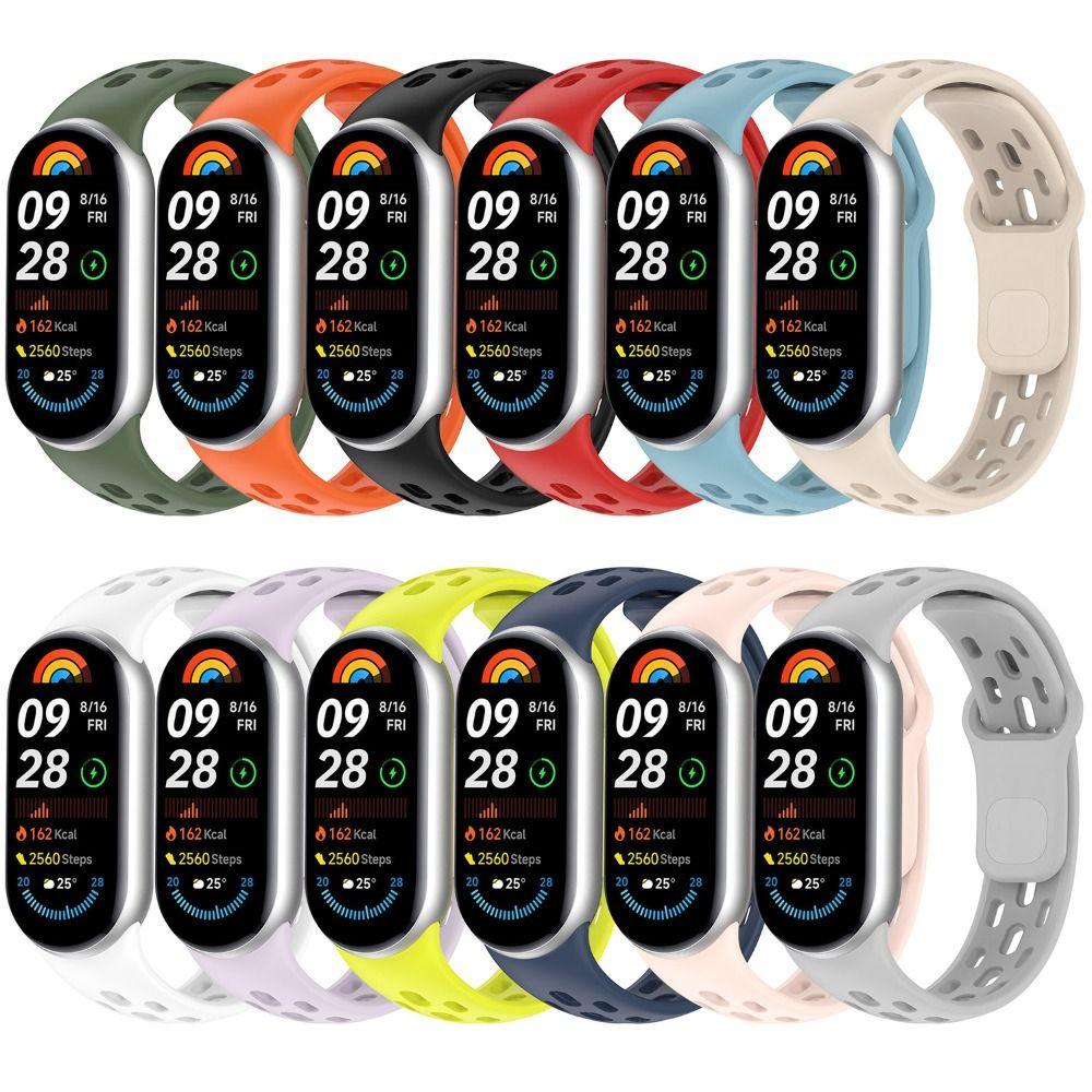 Soft TPU Strap Breathable Accessories Smart Watch Band Replacement Sport Bracelet Wristband Belt for Mi Band 10 9 8