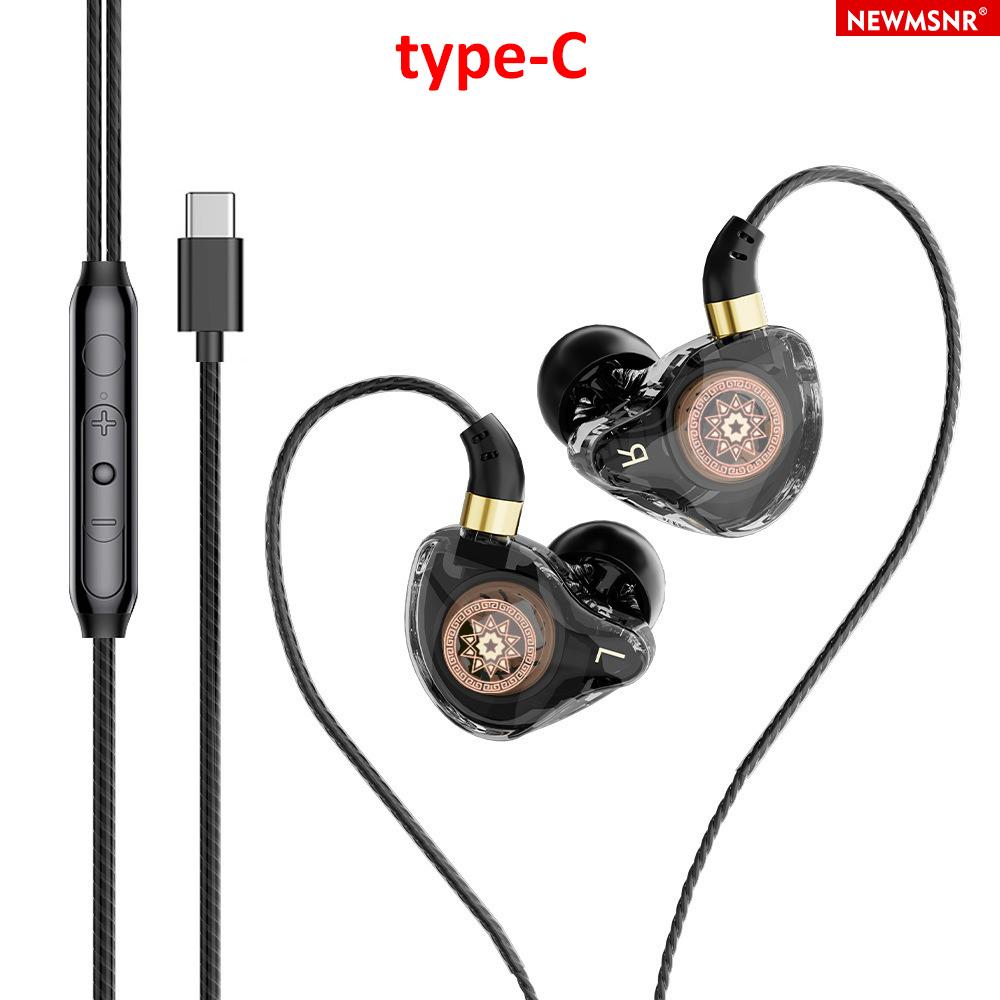 8-Quad Core Earphones Surround Sound Bass type C&3.5mm In Ear Headphones Noise Reduction Earbuds Gamer Headset for Galaxy series