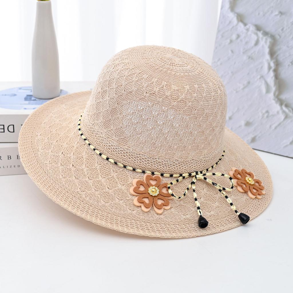 Summer new women's big edge straw hat bow breathable sunscreen sun hat outdoor UV protection sun hat