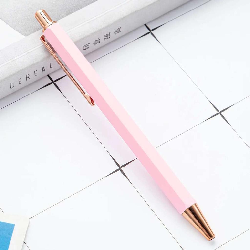 1 Piece Creative Ballpoint Hexagon Metal press Pen Stationery School Office Supplies