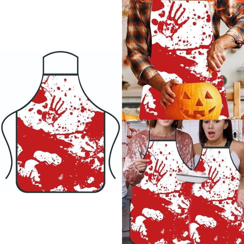 Frightening Adult Apron with Blood Splatter Halloween Party and Cooking Costume Horror Clothing for Pranks and Cosplay