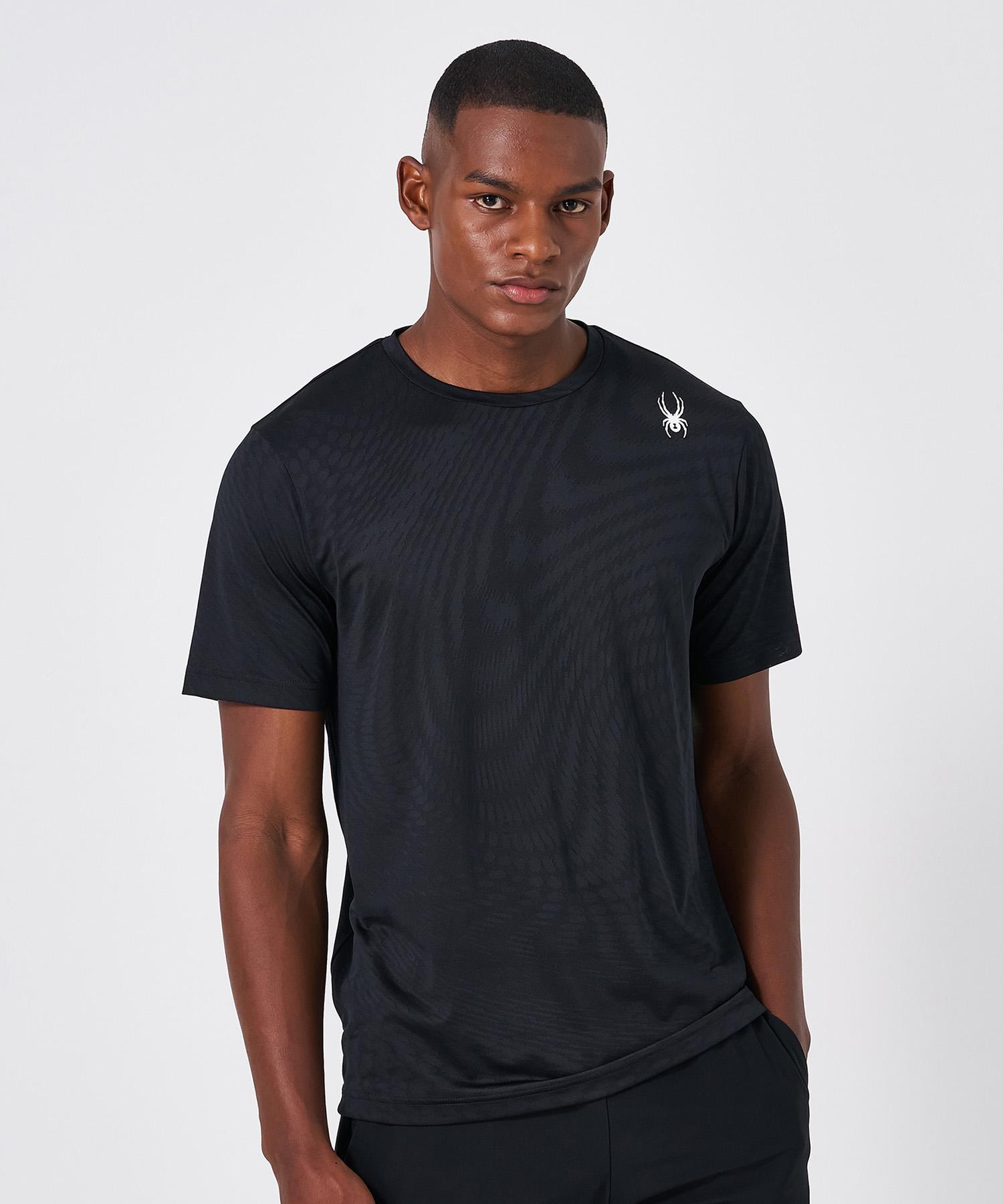 Spyder Men S Functional Jacquard Pattern T-Shirt Spkmcnrs206Mblk Black/095