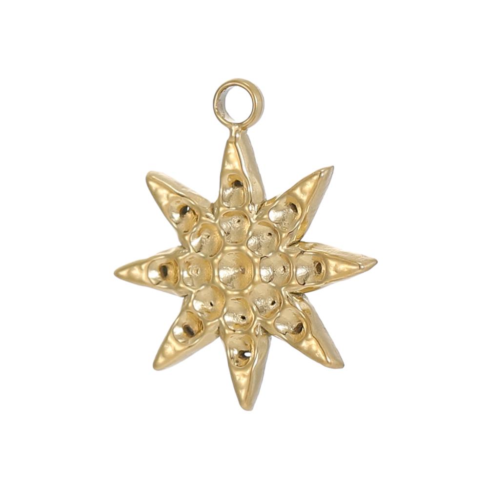 CARLIDANA Retro Geometric Jewelry Pendant Charms Stainless Steel Gold Plated Embossed Coin Moon Sun Jewelry Accessories Earrings