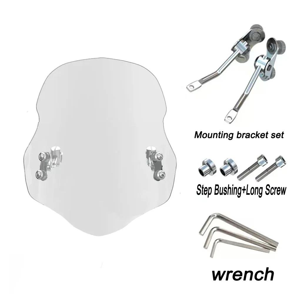 For QJMOTOR SRK 600/550 Motorcycle Windshield Screen Shield Windscreens Wind Deflectors Front Glass Increased Accessories