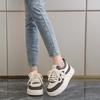BKQU  Women's Platform Sneakers Fashion PU Leather Shoes Classic Lace Up Comfortable Skate Walking Casual Tennis for Lady