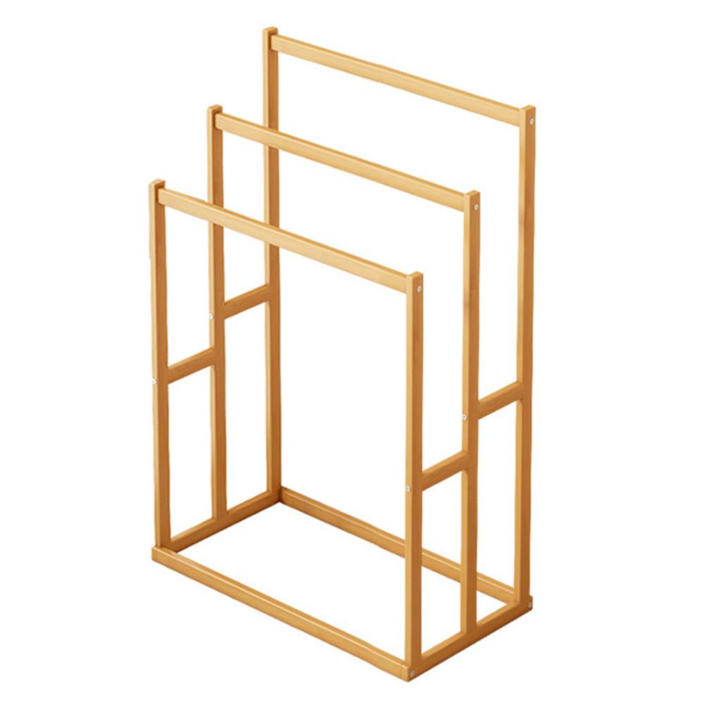 Wood Vertical Towel Rack with 3 Hanging Crossbars 3 Tier Standing Towel Rack Floor Towel Rack for Bathroom Dorm Bedroom Pool 40