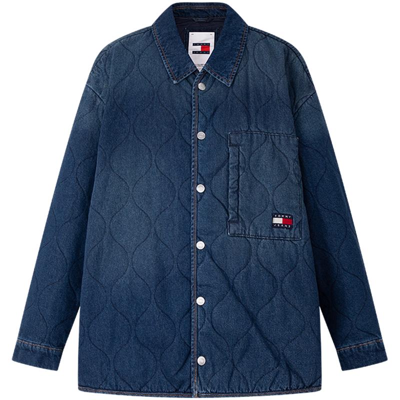 TOMMY JEANS Унисекс Стеганая джинсовая куртка в американском рабочем стиле M
