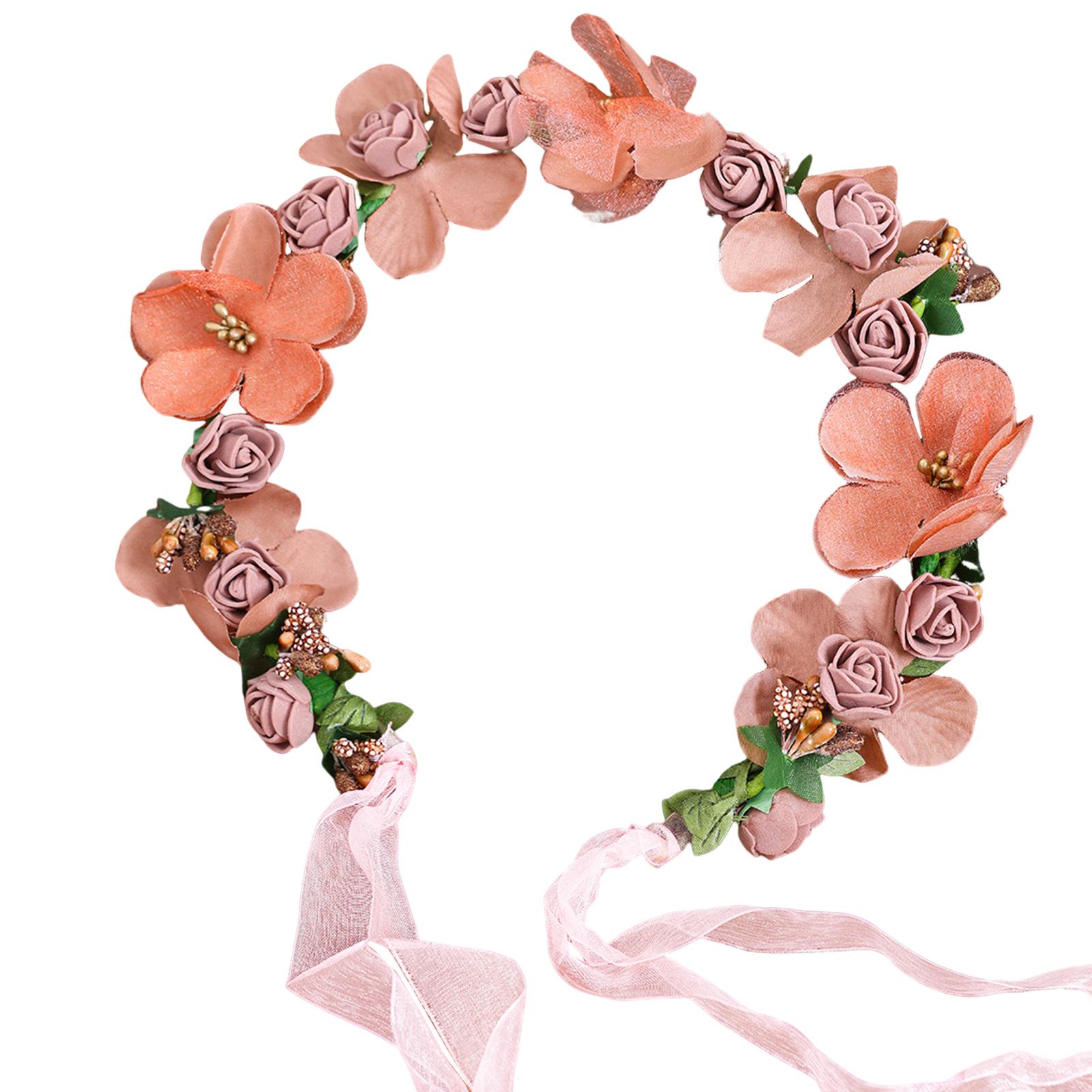 

Милая цветочная корона в лесном стиле для женщин, искусственный имитированный цветочный венок, повязка на голову, аксессуары для волос для уличной фотосъемки