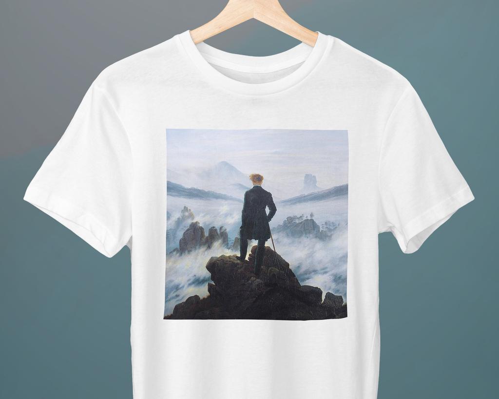 Wanderer above the Sea of Fog Caspar David Friedrich Painting Unisex T-Shirt Art T-Shirt Gift for Her Gift for Him Art Lover Gift