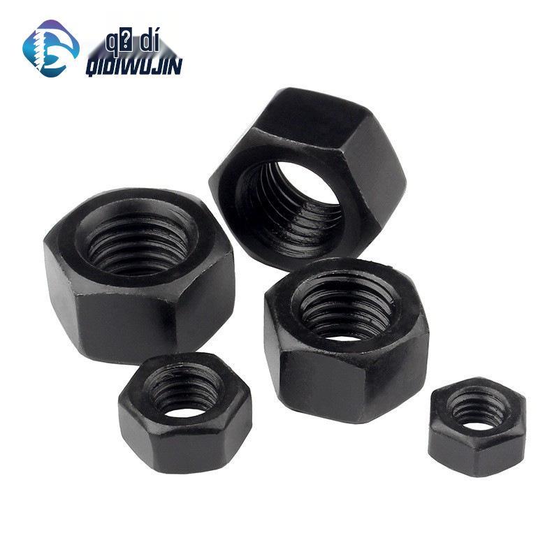 Zestaw śrub z nakrętkami sześciokątnymi o wysokiej wytrzymałości, czernione: Żelazo, Klasa 8/10.9/12.9.