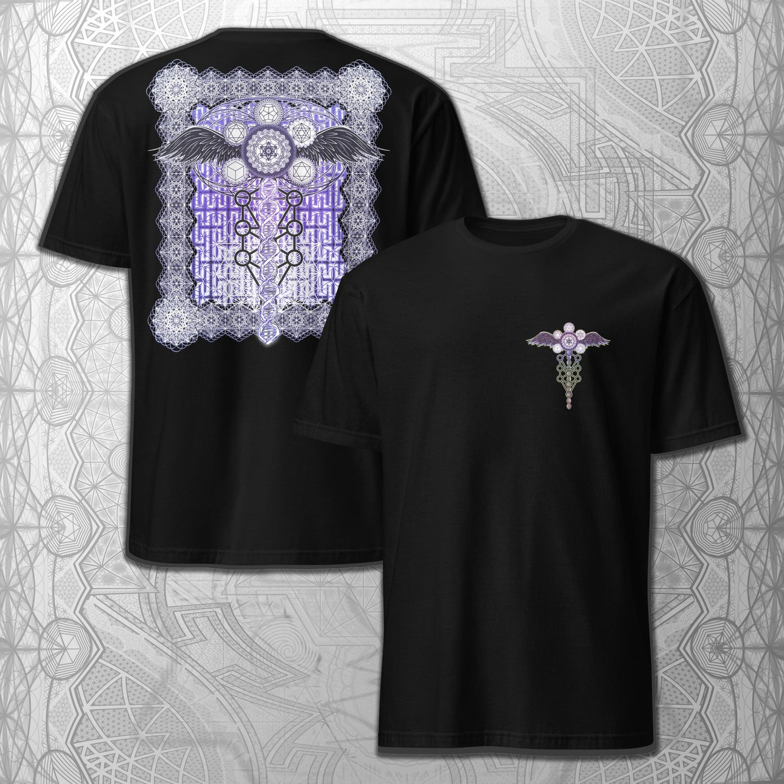Winged Metatron T-Shirt | Sacred Geometry Psychedelic Art Tee 3XL