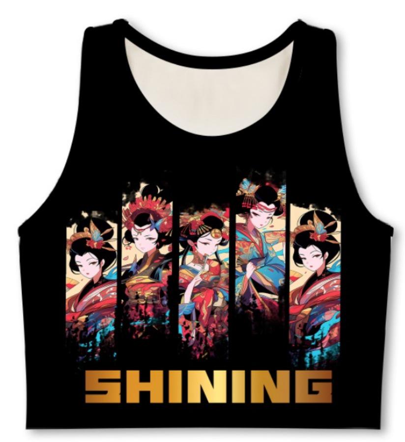 

Printed Shockproof Yoga Bra with Slimming Support and Stylish Cutout Back L (120-135 jin)