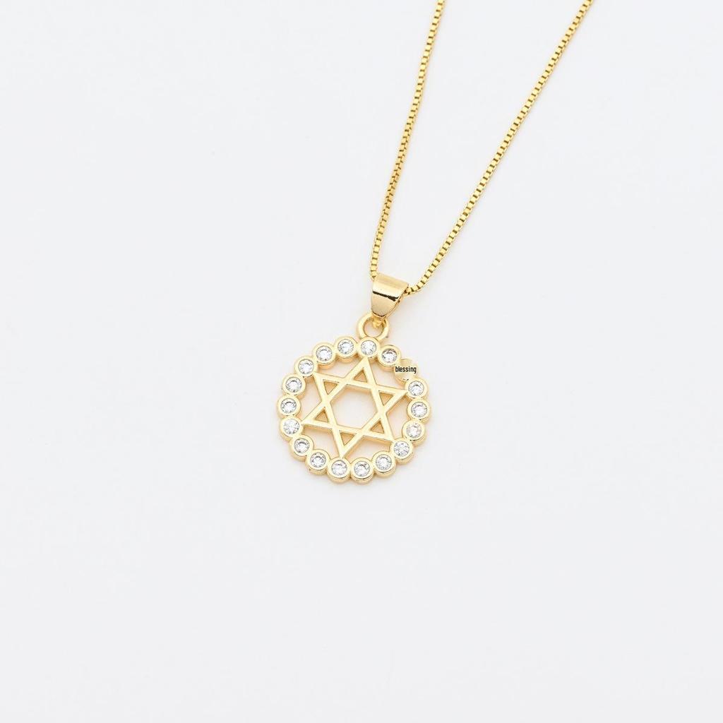 Polaris Hexagonal Star Pendant Necklace: Fashionable DIY Clavicle Chain Jewelry