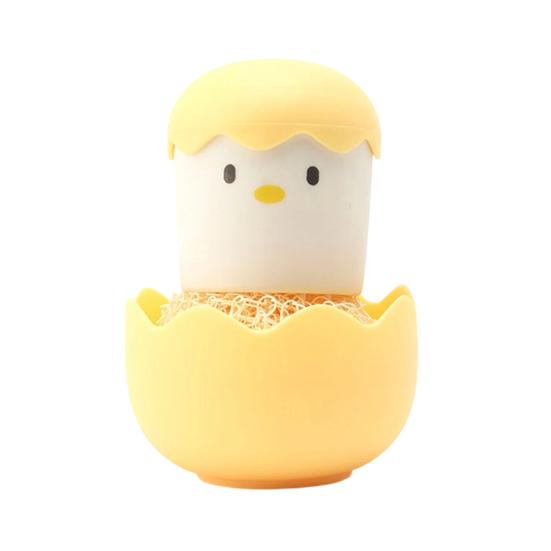 Cleaning Brush Easter Chicken Handle Non-Scratch Cleaning Ball Removable Scrubber Ergonomic Grip Kitchen Stove Sink Brush