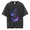 American Tops T-Shirt Ri Short Sleeve T-Shirt Batik Naruto Shirt Wear Man Washed Anime Vintage Style Short