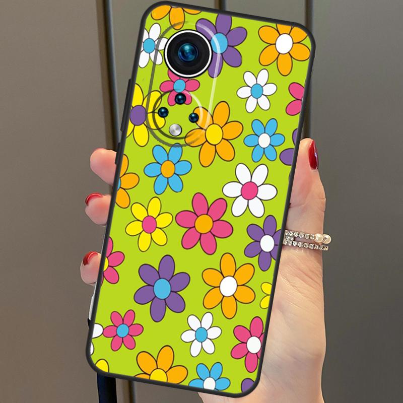 

Крутые цветы Хиппи Бохо Флоральный Для Huawei P40 Lite P20 P30 Pro Nova 9 Nova 5T P Smart 2019 Чехол Для Honor 50 8X 9X 10i Huawei Nova 5T