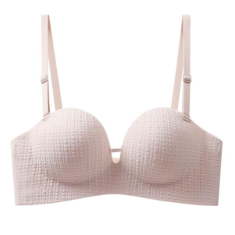 Nahtloser Push-Up-BH für Damen: Verbesserter Halt, Ohne Bügel, Auslaufschutz, Feste Schale, Seitenhalt, Einteiler-Design.