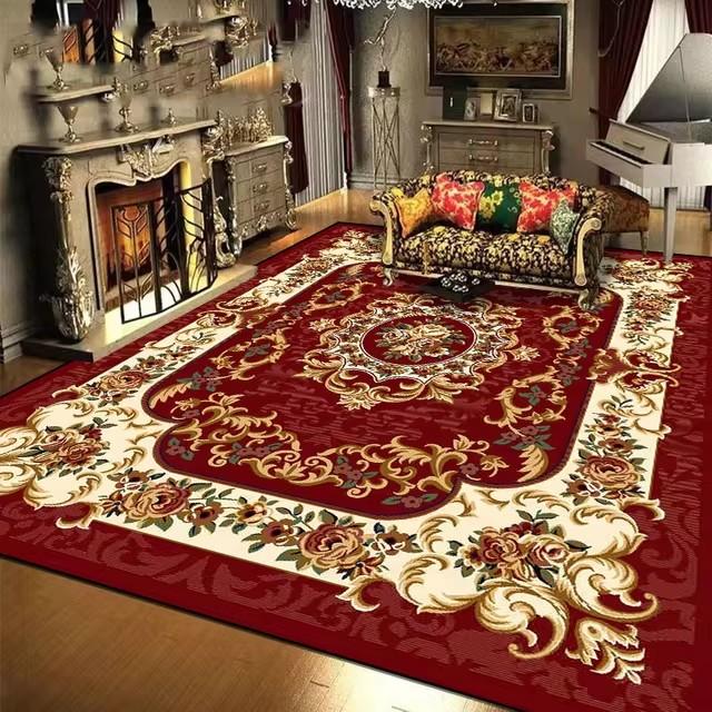 Koberce v evropském stylu červené barvy pro obývací pokoj, velký rozměr, pratelné, luxusní koberce do salonku, rohožka ke vstupním dveřím, protiskluzové, dekorativní rohožky do ložnice