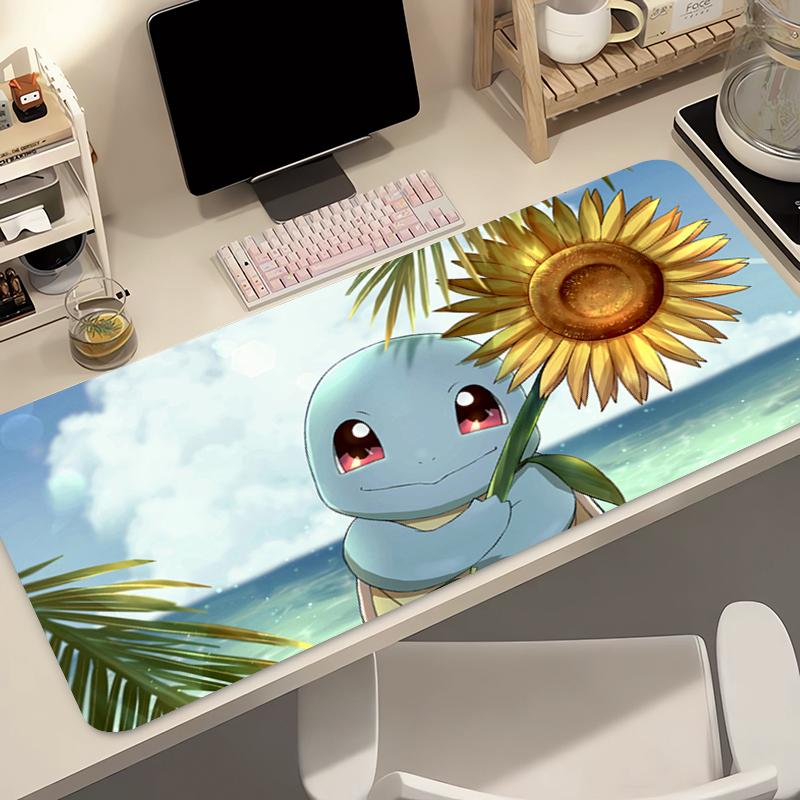 Natural Rubber Mouse Pad Pokemon Squirtle Gaming Dywan Gamer Keyboard Pad Extended Desk Mat Table Carpet Mousepad For Computer