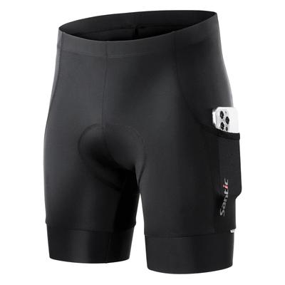 Santic Cycling Racer Bike Size Men's Pants, Pants, Cycling/Road Innerwear, Padded, Moisture-Wicking, Quick-Drying, Spring/Summer (Black, M)