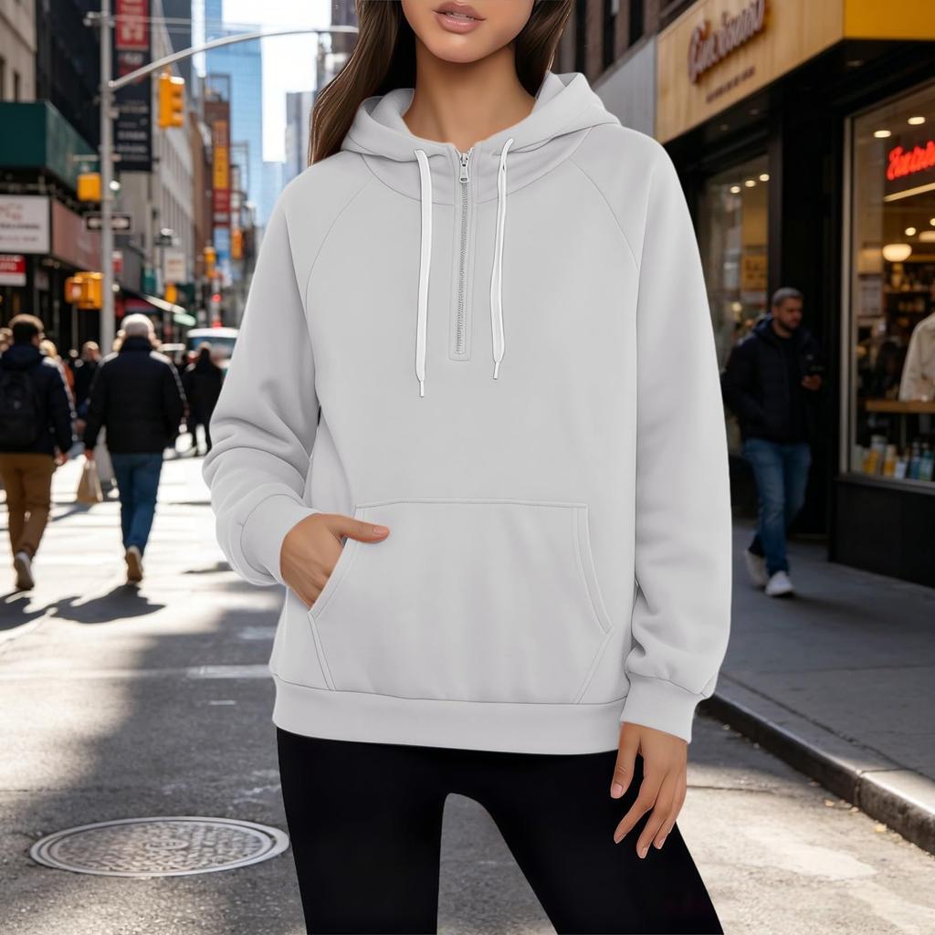 Women's Fashion Color Long Sleeve Loose Fit Sweatshirt for Casual Daily Wear