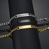 Edelstahl Gravur Name Armband Für Männer Personalisiert Namensschild Datum DIY Armbänder Für Jungen Schmuck Geburtstagsgeschenk