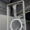 Folding Camera Lens Stand Holder For Magsafe Case For Samsung Galaxy S24 S23 S22 Ultra Plus Clear Hard Acrylic Magnetic Cover