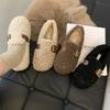 Luxury Sheep Fur Lined Loafers Women Lambswool Shoes Ladies Winter Slip On Furry Flats Cotton Wool Mocasine Femme Barefoot Boots