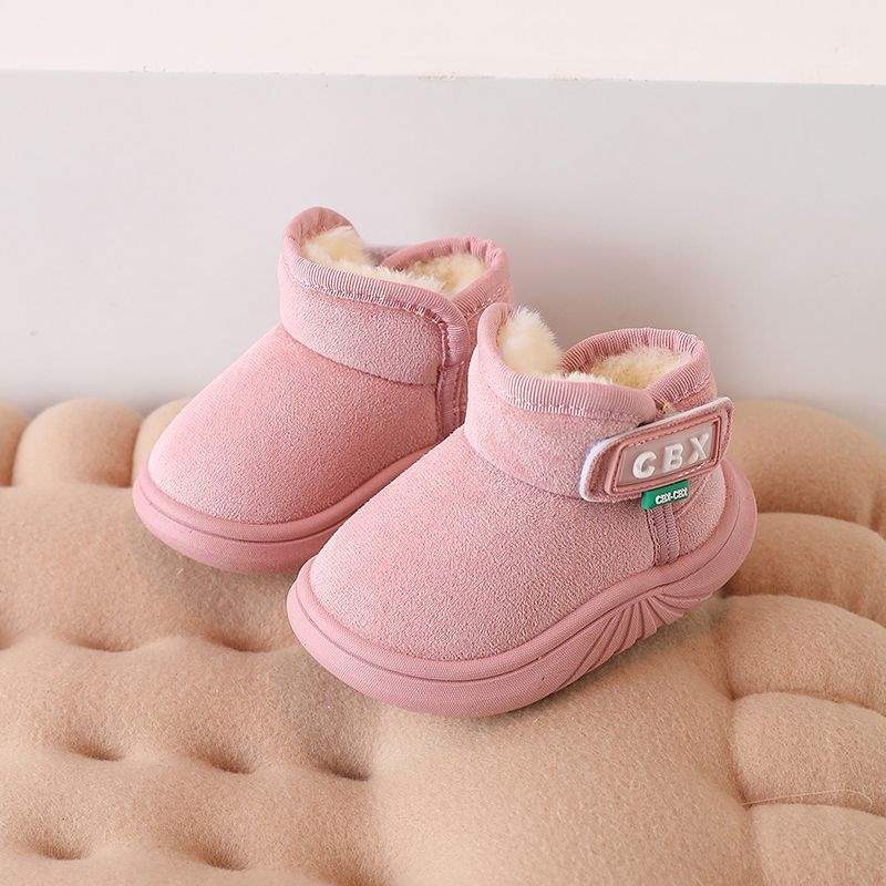 Winter children's snow boots versatile foreign style baby bag heel cotton shoes thickened cute boys and girls soft-soled warm short boots